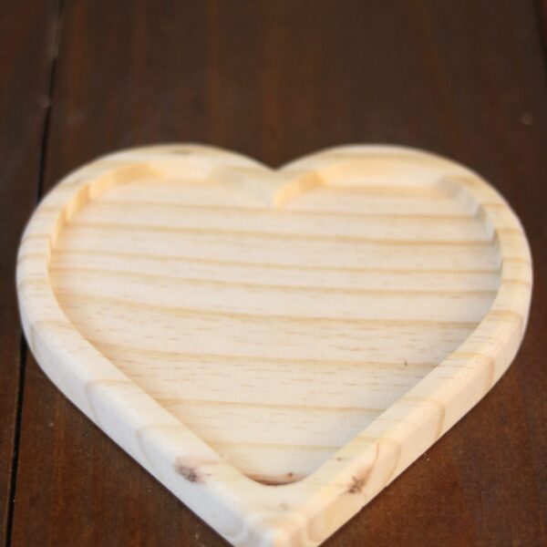 Bandeja Coração Madeira 17 cm
