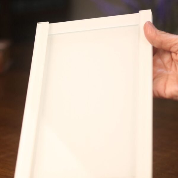 Bandeja em vidro trama branca 12x20 cm