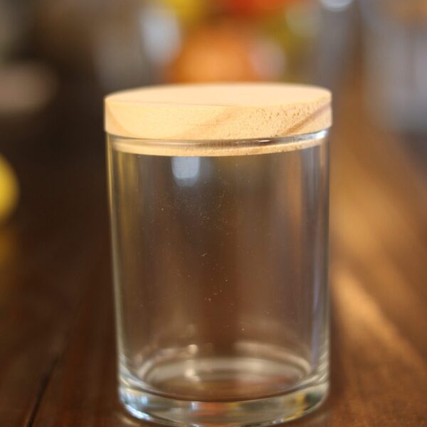 Copo Vidro Vela Transp 70 ml com tampa