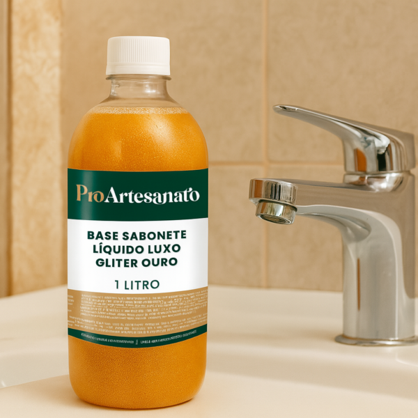 Base Sabonete Glitter Pro Artesanato Dourado 1l